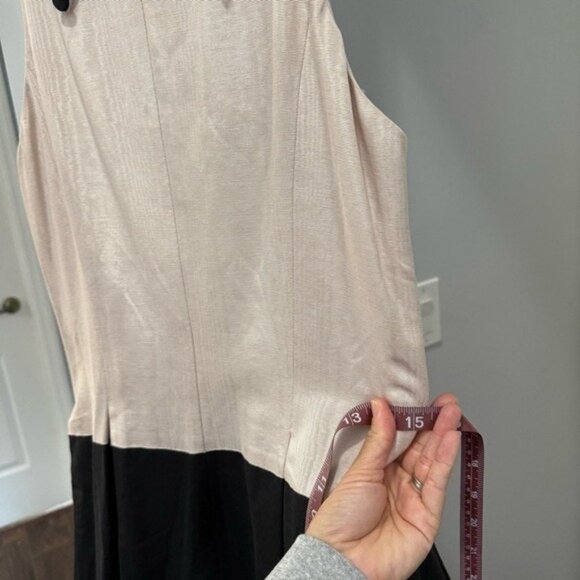 Carol Peretz Sleeveless Mock Neck A Line Black Pink Dress Size 6 Vintage Vtg • - Picture 9 of 11